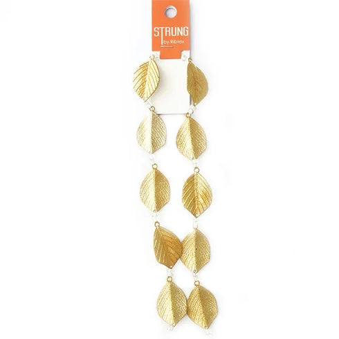 Metal Alloy Leaf Feature & Seed Strung Beads (available in 2 colours)